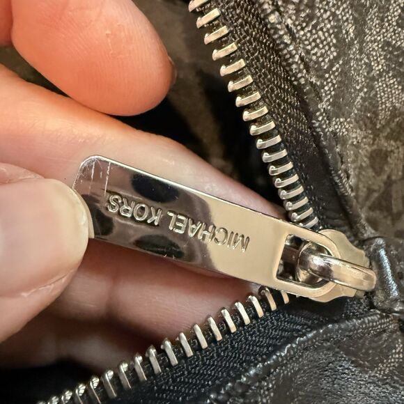 Michael Kors Fulton Signature Logo Shoulder Bag, LG Dark Gray With Storage Bag - Picture 15 of 16